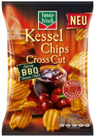 Funny Frisch Kessel Chips Cross Cut Spicy BBQ Sauce Style 120 g Beutel